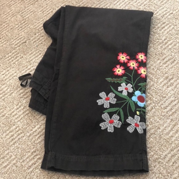 JOHNNY WAS Vintage Drawstring Embroidered Pants - Picture 9 of 14